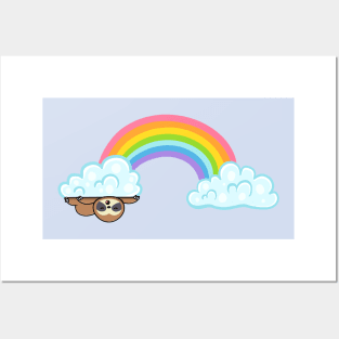 Rainbow Cloud Sloth Posters and Art